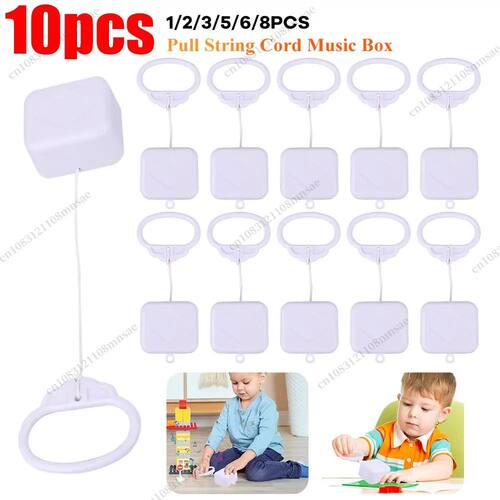 10-1Pcs Pull String Cord Music Box Kids Bed Bell Rattle Musi