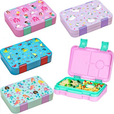 37oz Adorable Cartoon Printed Bento Box Microwavable Divided