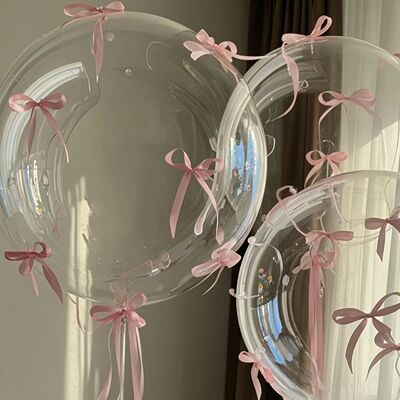 45-Piece Bow Balloon Set, Includes 5 Transparent Bow Balloon