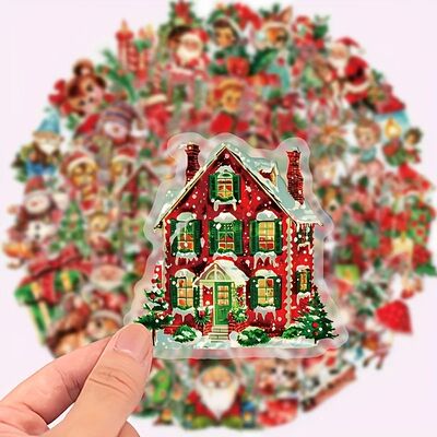 Vintage Christmas Stickers - High Quality,Reusable,No Residu