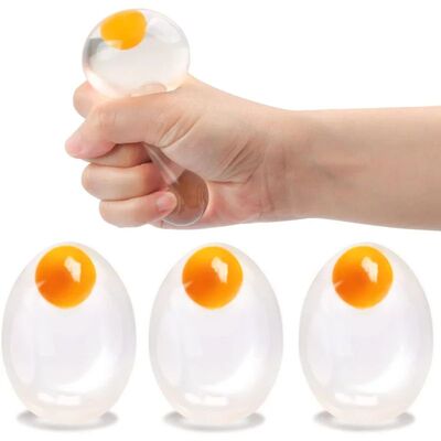 Funky Egg Squishy Ball - Clear Stress Relief Toy for Kids &