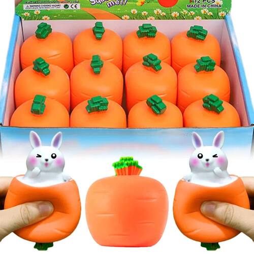 New Squeezing Carrot Rabbit Cup Toys Kids Stress Reliefing P