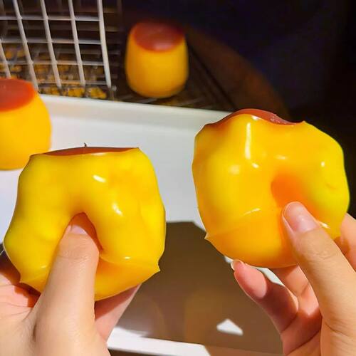 DIY Handmade Caramel Pudding Squishy Toy Petal Sequ Filler C