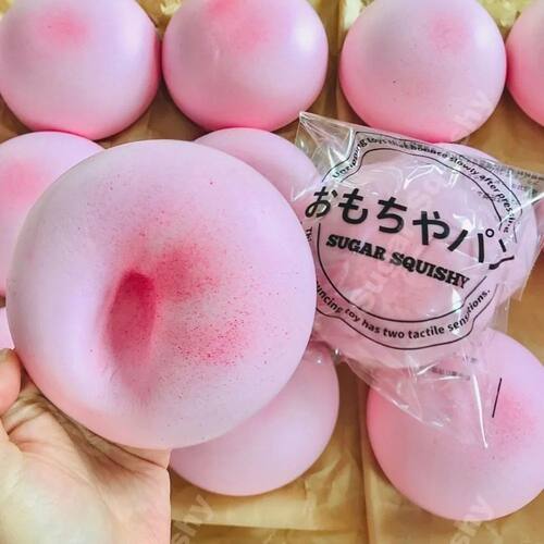 Squishy Simulated Pink Buns Squeeze Toy Soft Stress Relief S