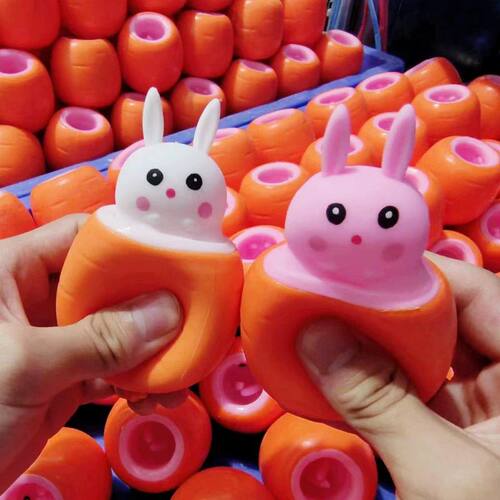 Squishy Carrot Rabbit Squeeze Telescopic Toys Kids Children'