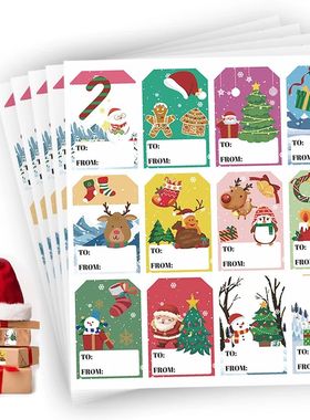 60 Pcs Christmas Gift Tag Stickers – Writable To-From Label