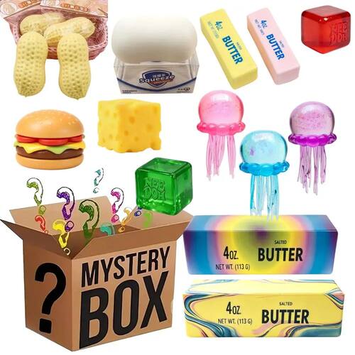 Hot Blind Box Mystery Kawaii Cat Paw Mochi Squishy, Simulate