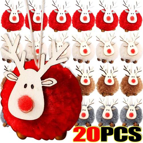 Wool Felt Deer Christmas Tree Hanging Ornaments Festive Holi