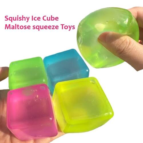 Squishy Ice Cube Maltose Fidgets Toys Soft Mochi Anti Stress
