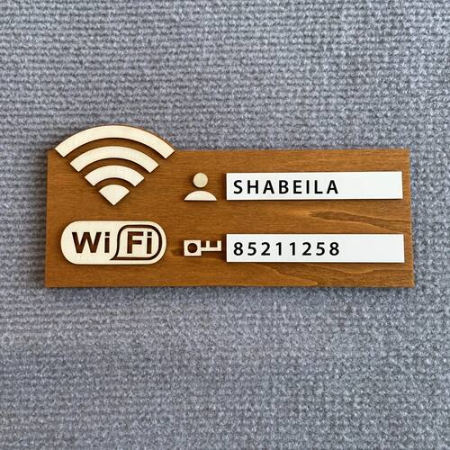 1pc Rustic Wooden WiFi Password Sign, Vintage Wall-Mounted W