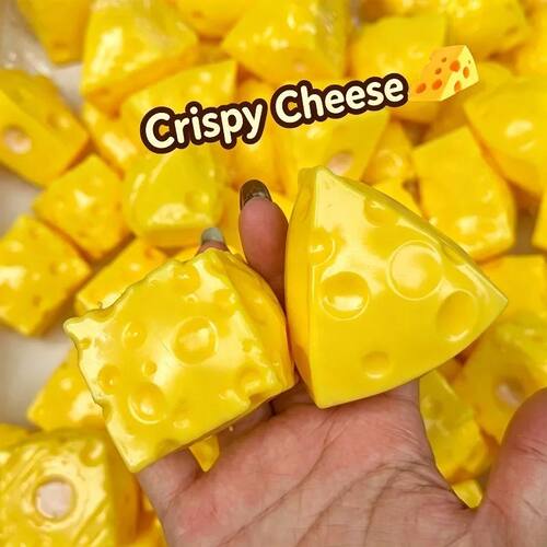 Squishy Crunchy Cheese Stress Ball Squeeze Toy Simulation Cr