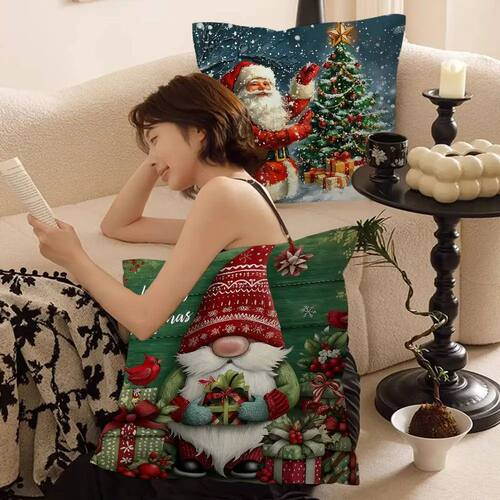 Festive Christmas Pillow Covers Cartoon Sofa Decorative Home