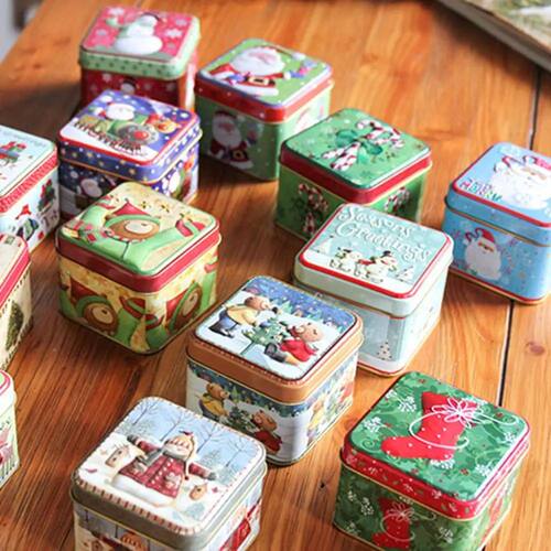 Christmas Cartoon Storage Candy Tin Box Candy Jar Christmas