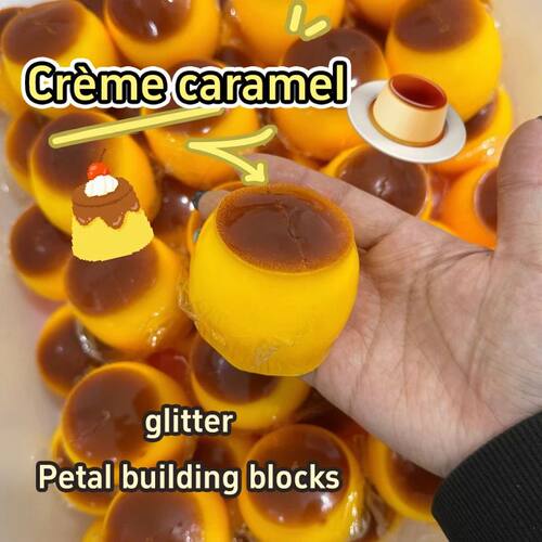 Caramel Pudding Fidget Ball Handmade Crunchy Squishy Toy ASM