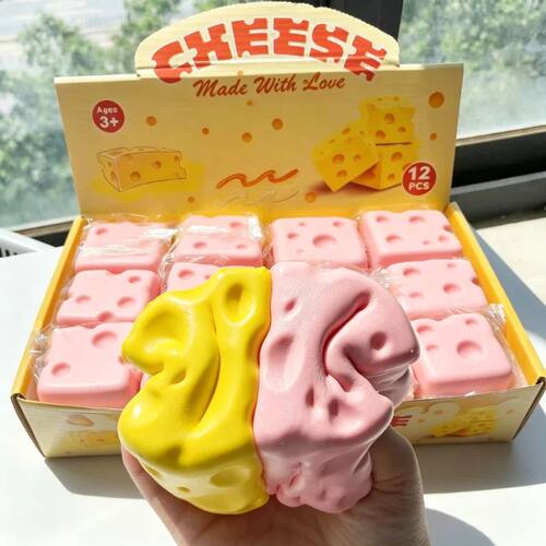 Cheese Cube Stress Ball Big Cheese Shapeable Squeeze Ball So