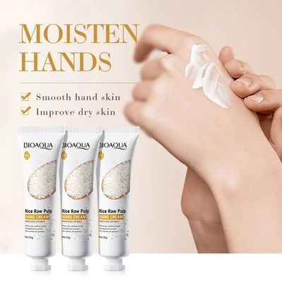 Rice Hand Cream, Containing Rice Extract, Moisturizes and No