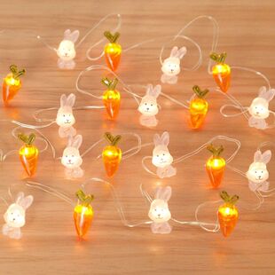 Rabbit String Eggs 20LED Fairy Chick Easter Carrot Light