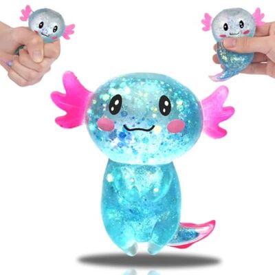 Long Tail Axolotl Squishy Toy - 1 Pcs Glitter Slow Rising Sq