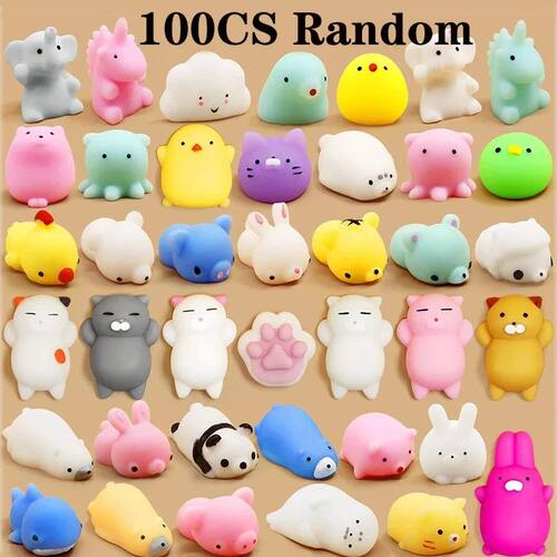 50/100PCS Kids Party Gift Squishy Toys Cute Animal Antistres