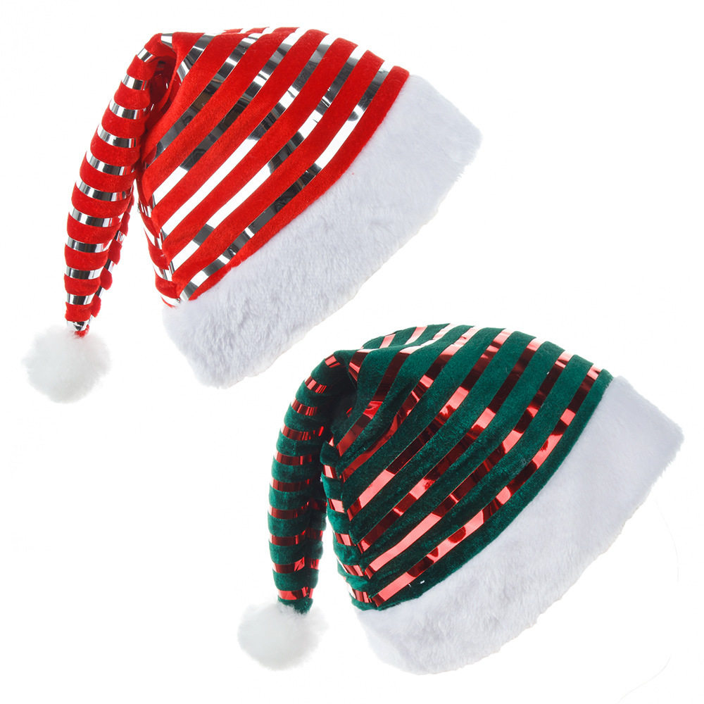 Christmas Decorations Plush Plush Christmas Hat Striped Chri