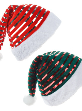 Christmas Decorations Plush Plush Christmas Hat Striped Chri