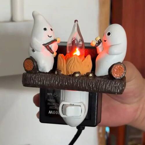 Ghost Campfire Flickering Nightlight Spooky Fire Marshmallow