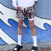 宽松短裤 豹纹原创设计潮流夏季 OFF动物系列篮球速干四分短裤 TIP