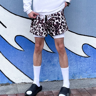 宽松短裤 豹纹原创设计潮流夏季 OFF动物系列篮球速干四分短裤 TIP