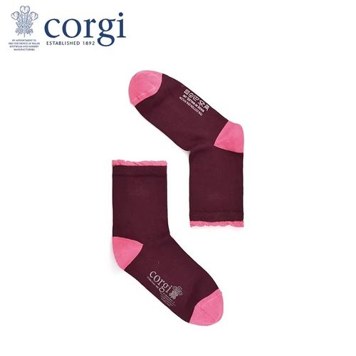 corgi英国纯色运动透气中筒袜子