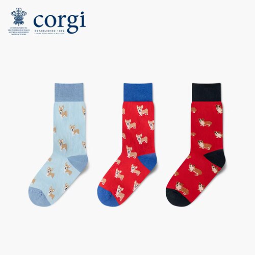 corgi柯基英国进口狗狗印花袜子