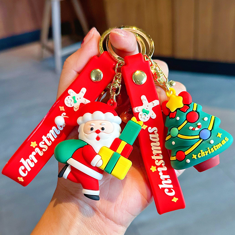 2025新款圣诞老人钥匙扣圣诞节礼品创意圣诞树书包挂件卡通钥匙链