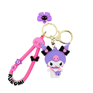 正版可爱黑色HelloKitty钥匙扣公仔小玩偶包包挂件凯蒂猫钥匙链女