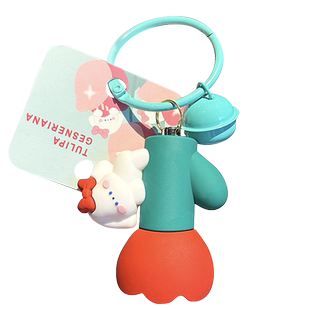 2025年新款花花兔子手电筒钥匙扣多功能汽车钥匙挂件女款背包挂饰