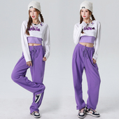 街舞潮牌运动套装 女春秋演出服尊巴舞蹈服跳舞练功衣服爵士舞服装