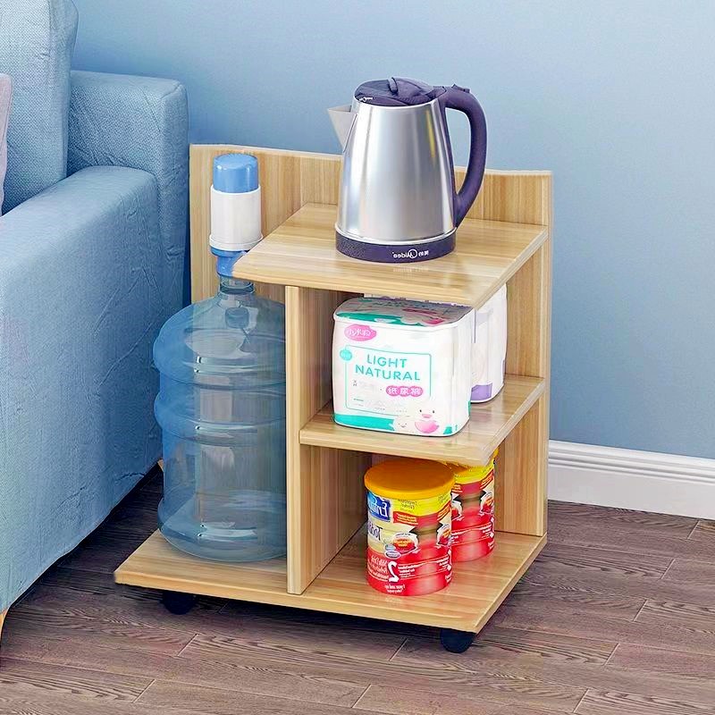 现代简约实木颗粒板材移动茶水柜