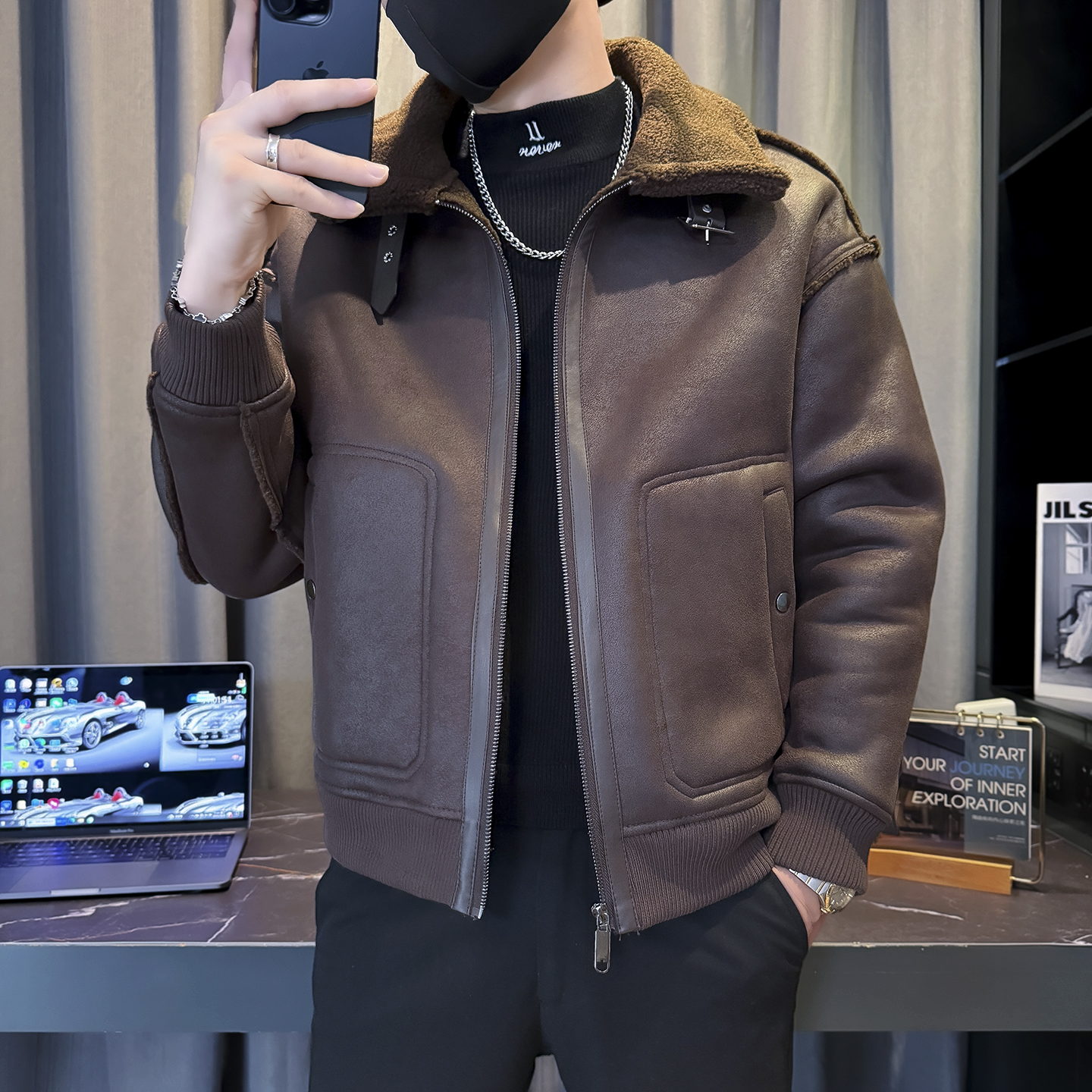 微阔版型皮毛一体皮衣货号:913批价:220,男装皮衣,电商B217 微阔版型皮毛一体皮衣货号:913批价:220,男装皮衣,电商B217