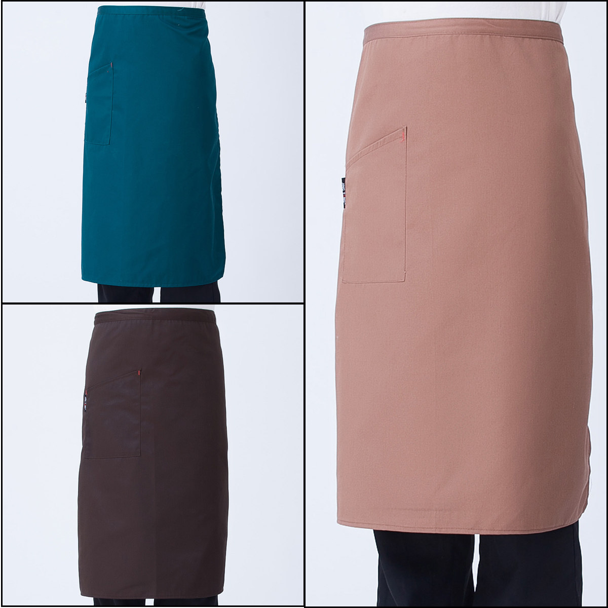 厨房工作围裙涤棉中围厨师做饭围裙酒店饭店餐厅后厨围男女围裙