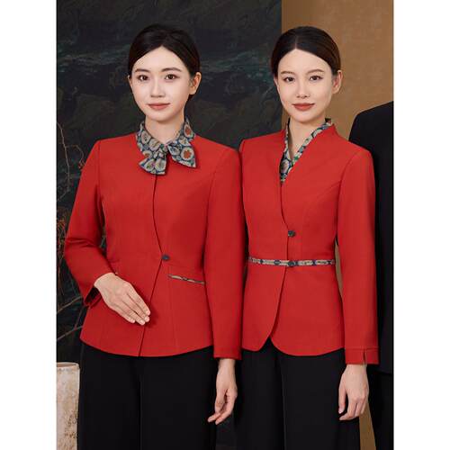 酒店餐饮服务员工作长袖女