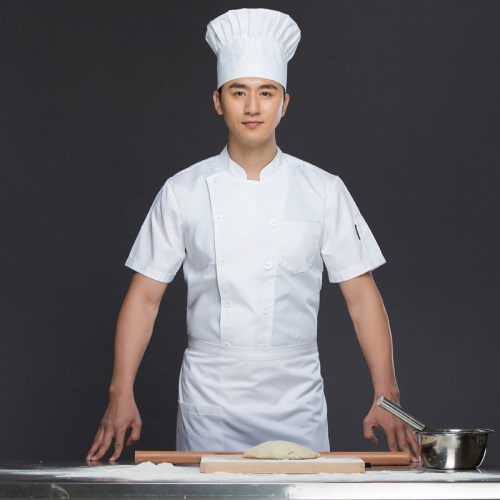 夏季薄款西餐厅厨师工作服定制
