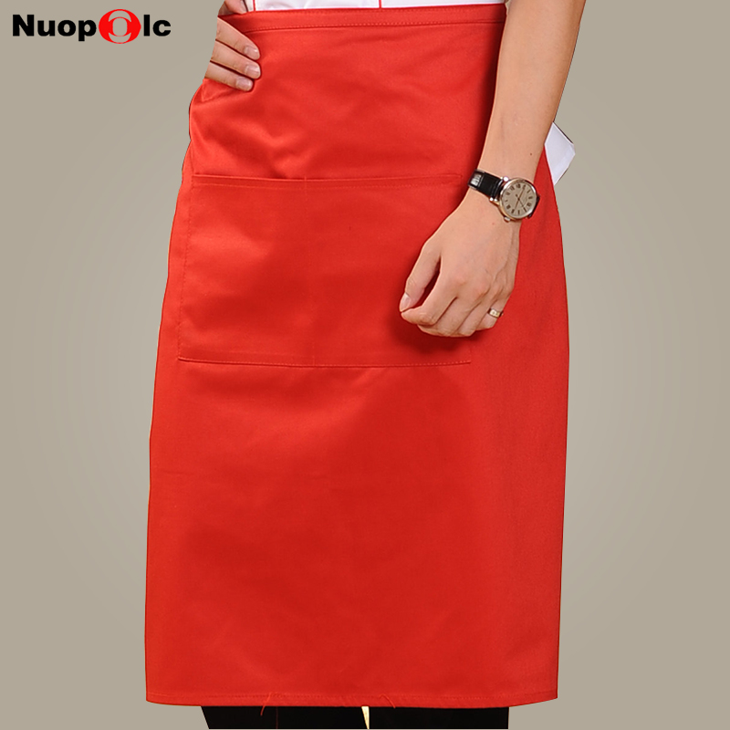 厨师围裙半身男围腰咖啡西餐厅饭店服务员黑色厨房工作服围裙定制