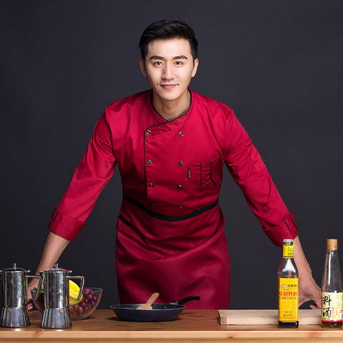 夏季长款简约百搭加大厨师工作服