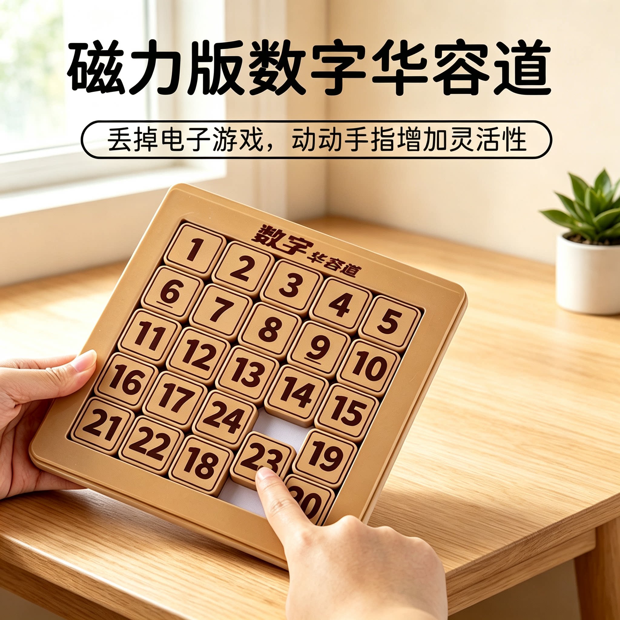 磁力华容道数学比赛益智拼图图片
