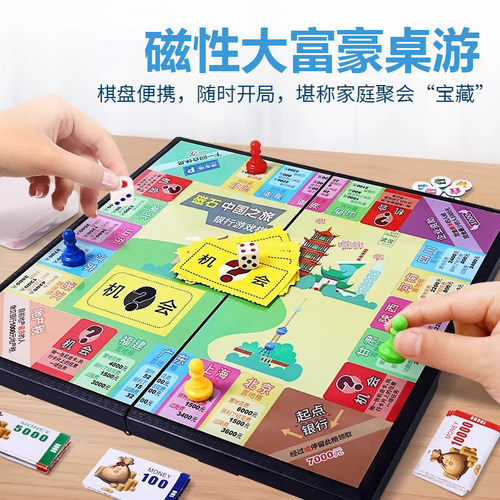 磁力大富富翁豪华版棋盘世界之旅