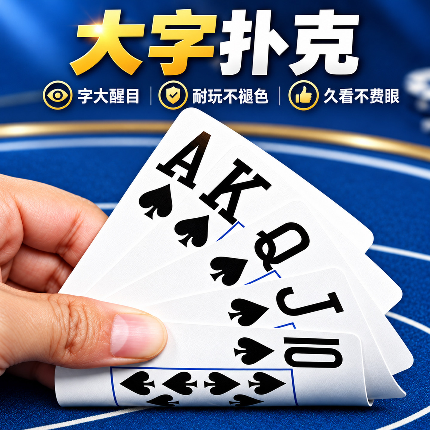 大字纸牌扑克中老年人打不烂超大扑克牌大尺寸桌游耐磨养眼护眼牌