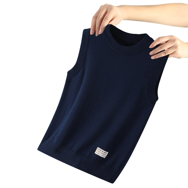 儿童纯棉针织背心马甲男童女童新款春秋薄款宝宝毛衣马夹外穿坎肩