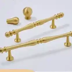 固德乐实心黄铜抽屉小拉手孔现简约档金色轻奢圆球橱衣柜长门把手