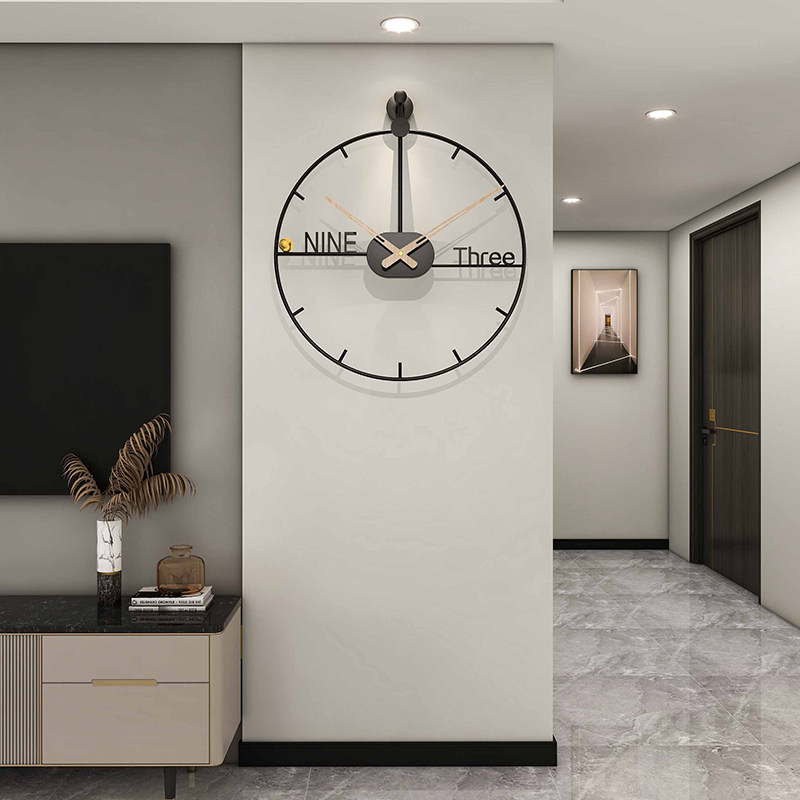 久久达挂钟客厅免打孔简约挂表时尚饭厅钟表大气新款2025轻奢钟