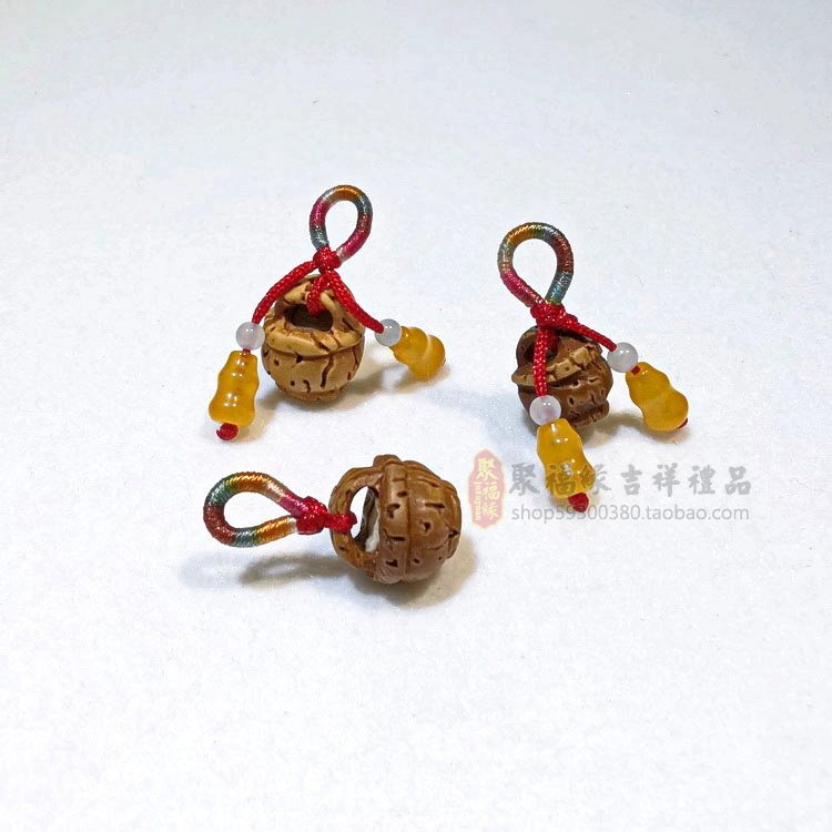 天然桃核坠子桃篮小挂件小葫芦挂饰DIY配件手绳手链配饰宝宝儿童