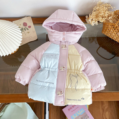 DW252380儿童羽绒服2025冬季新款女童羽绒服新国标90白鸭绒童外套