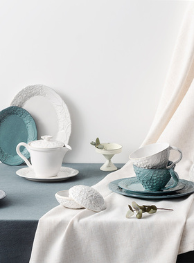 日本进口AITO Lien 浮雕藤系列 日式茶壶家用陶瓷茶具茶杯咖啡杯